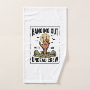 Funny Zombie Shirt for Horror Fans Vintage Undead Hand Towel