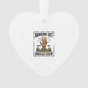 Funny Zombie Shirt for Horror Fans Vintage Undead Ornament