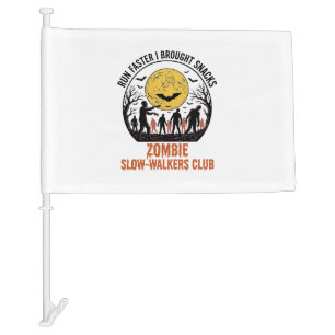 Funny Zombie Shirt with Engraved Moon and Dark Hum Car Flag