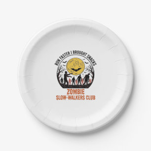 Funny Zombie Shirt with Engraved Moon and Dark Hum Paper Plates