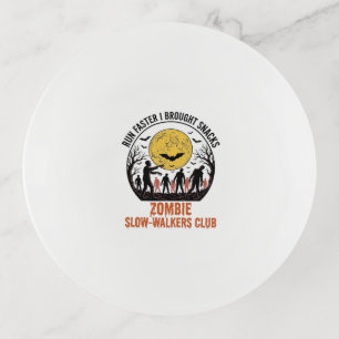 Funny Zombie Shirt with Engraved Moon and Dark Hum Trinket Tray
