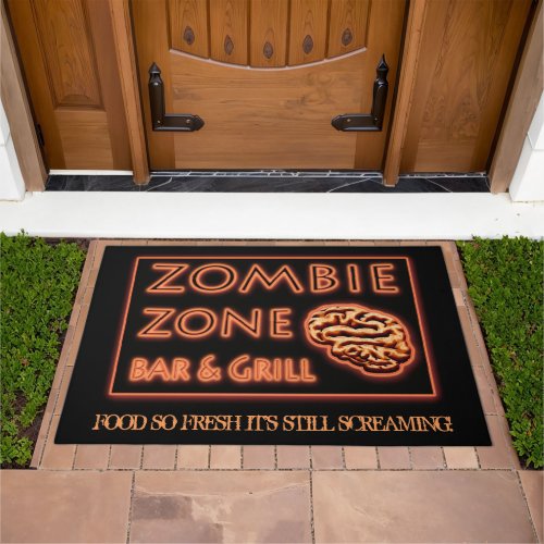 Funny Zombie Theme Halloween Doormat