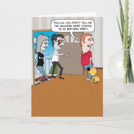 Funny Zombie Walkers Birthday Card