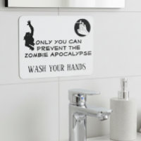 Funny Zombie Wash Hands Restaurant Bathroom