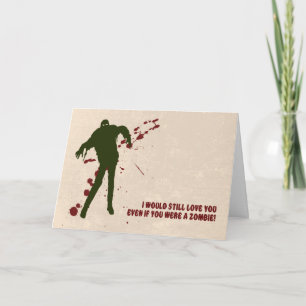 Funny Zombie with Blood Valentine's Day Card