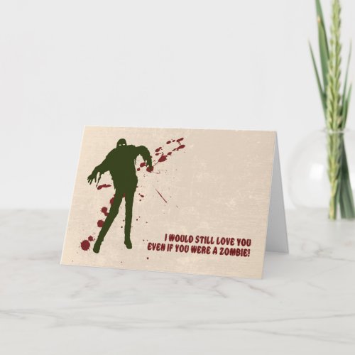 Funny Zombie with Blood Valentines Day Card