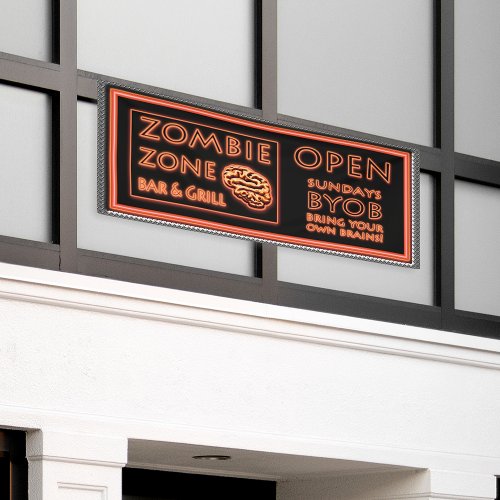 Funny Zombie Zone Bring Your Own Brains Banner