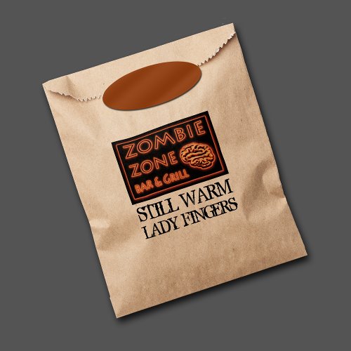 Funny Zombie Zone Halloween Lady Fingers Favor Bag