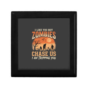 Funny Zombies Halloween Chase Us Design Gift Box