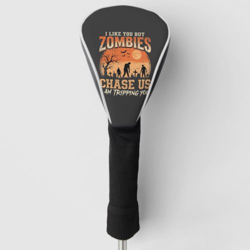Funny Zombies Halloween Chase Us Design Golf Head Cover