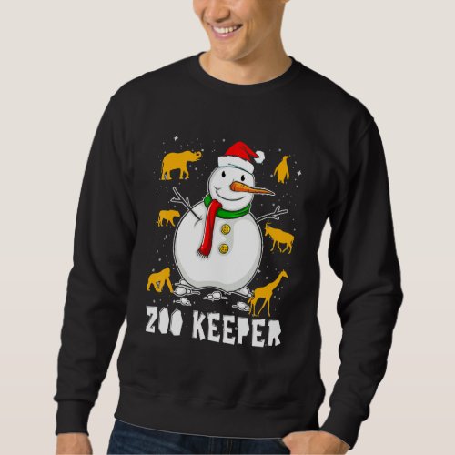 Funny Zoo Keeper Snowman Holiday Pajamas Christmas Sweatshirt