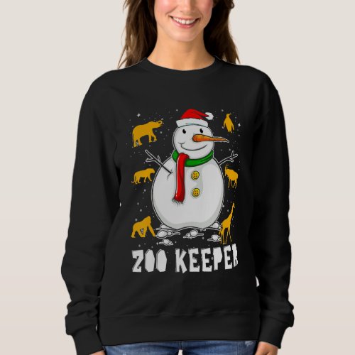 Funny Zoo Keeper Snowman Holiday Pajamas Christmas Sweatshirt