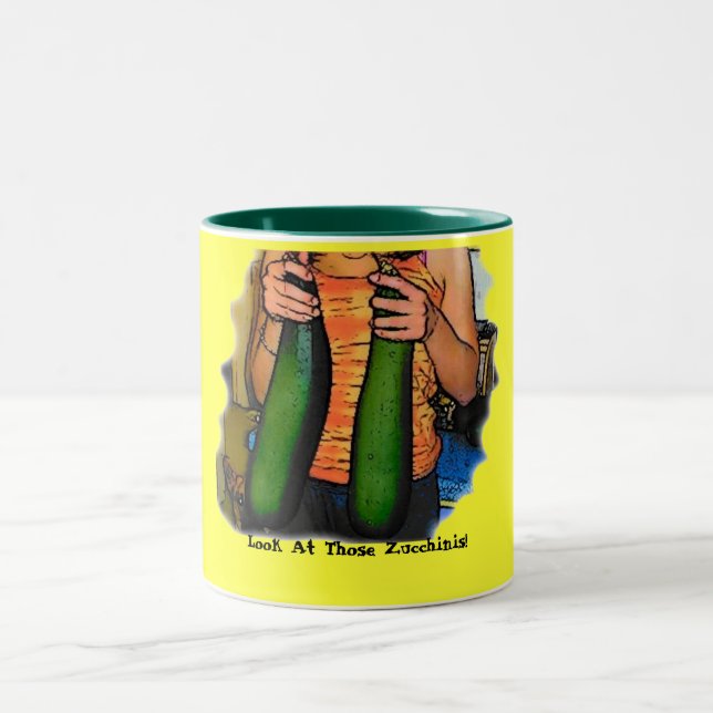 Funny Zucchini Quote Double Z Two-Tone Coffee Mug (Center)