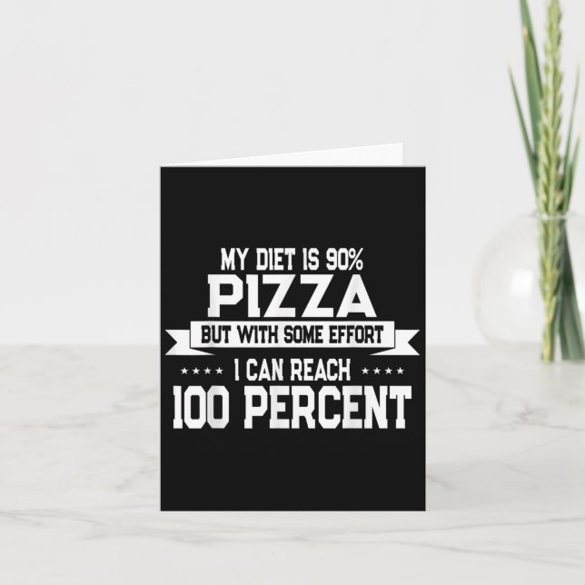 Funny Zza Lover New Years Resolution Quote  Card (Front)