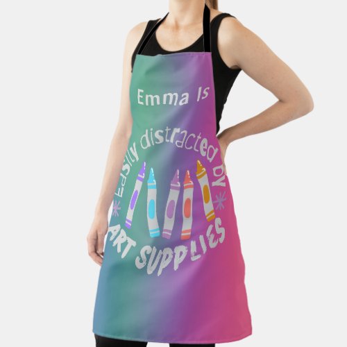 FunnyCute Colorful Soft Blended Colors Large Apron