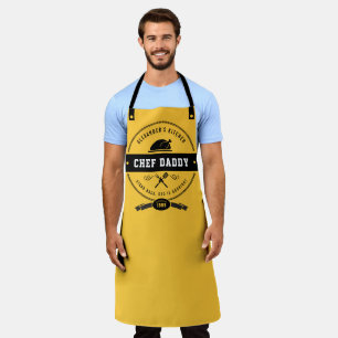 FunnyThanksgiving Chef Daddy Yellow & Black Apron