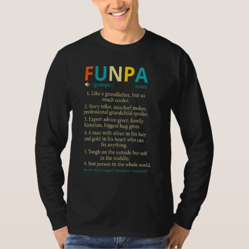 Funpa Definition  Grandpa Fathers Day T_Shirt