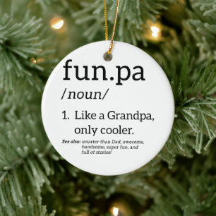 Funpa Like A Grandpa Only Cooler Ceramic Ornament