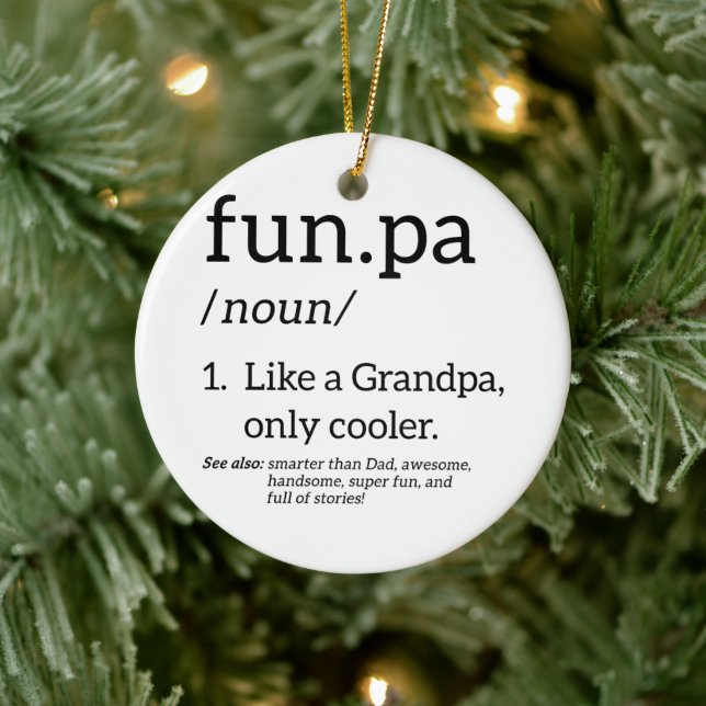 Funpa Like A Grandpa Only Cooler Ceramic Ornament (Tree)