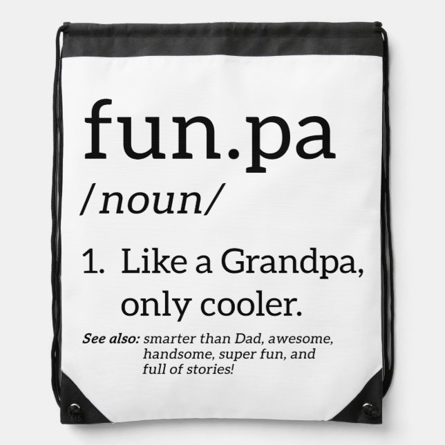 Funpa Like A Grandpa Only Cooler Drawstring Bag (Front)