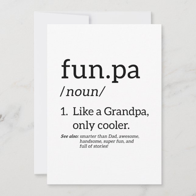 Funpa Like A Grandpa Only Cooler Holiday Card (Front)