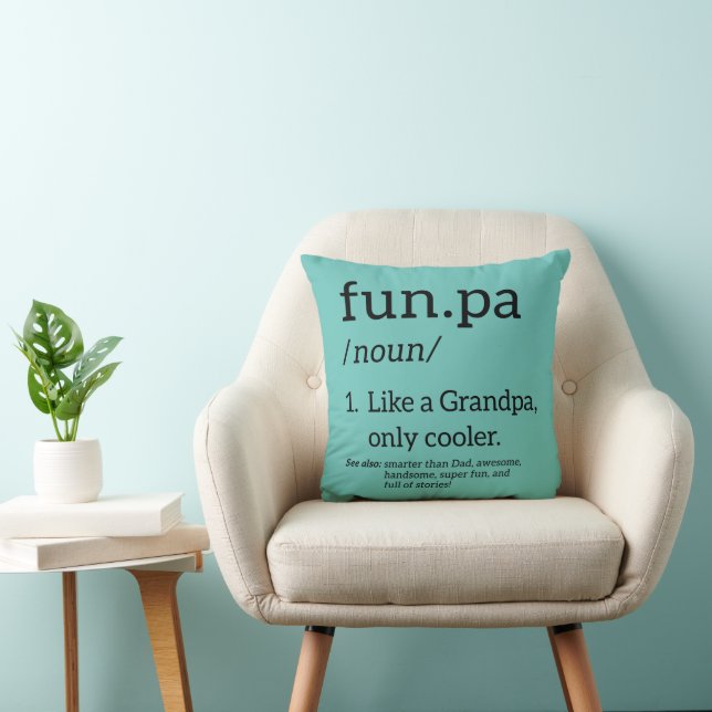 Funpa Like A Grandpa Only Cooler Throw Pillow (Chair)