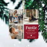 Funtie 3 Photo Collage Definition Cute Christmas C Ceramic Ornament<br><div class="desc">Cute Funtie Christmas Ornament. Perfect gifts for a FUN AUNTIE! Simply upload 3 of your favorite pictures,  customize the definition and personalize by adding name/s.</div>