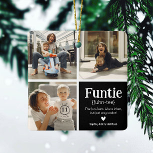 Funtie 3 Photo Collage Definition Cute Christmas Ceramic Ornament