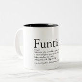 Funtie, Aunt, Auntie Definition Modern Fun Two-Tone Coffee Mug (Front Left)
