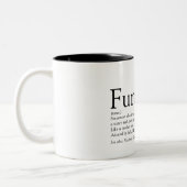 Funtie, Aunt, Auntie Definition Modern Fun Two-Tone Coffee Mug (Left)
