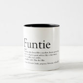 Funtie, Aunt, Auntie Definition Modern Fun Two-Tone Coffee Mug (Center)