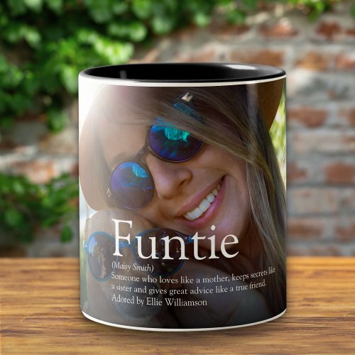 Funtie Aunt Auntie Definition Photo Two_Tone Coffee Mug