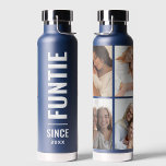 Funtie | Fun Cool Aunt Custom Year 4 Photo Collage Water Bottle<br><div class="desc">The design on the bottle features modern minimalist bold text that says "Funtie ( Fun  Cool Aunt) ".Perfect for,  Birthdays,  and Valentine's Day Gifts. Its customizable nature makes it a special,  unique,  and thoughtful gift for any occasion.
Funtie | Fun Cool Aunt Custom Year 4 Photo Collage</div>