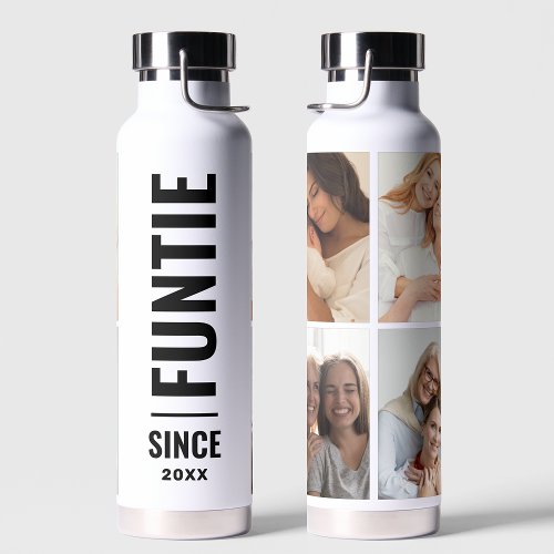 Funtie  Fun Cool Aunt Custom Year 4 Photo Collage Water Bottle
