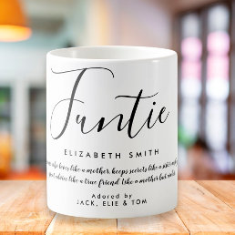 Funtie Girly Script Fun Auntie Quote Coffee Mug