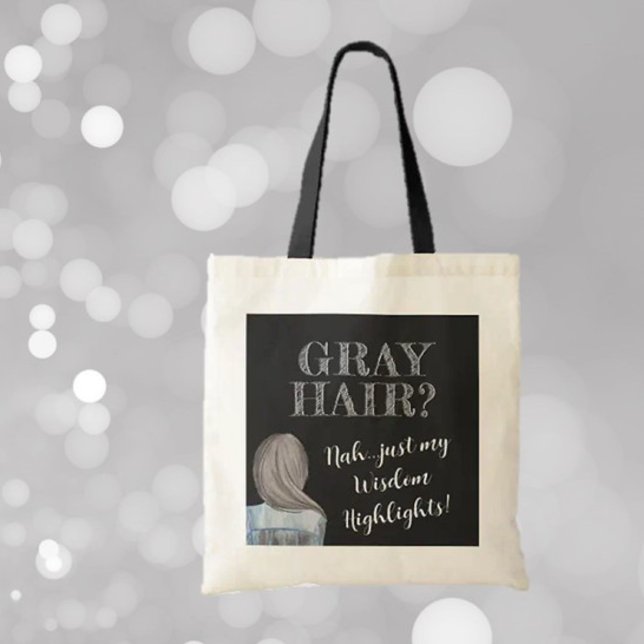 FunTote! Gray Hair, Wisdom Highlights Tote Bag (Creator Uploaded)