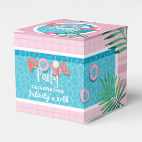 FunTropical Pink  Blue Summertime Pool Party Favor Boxes