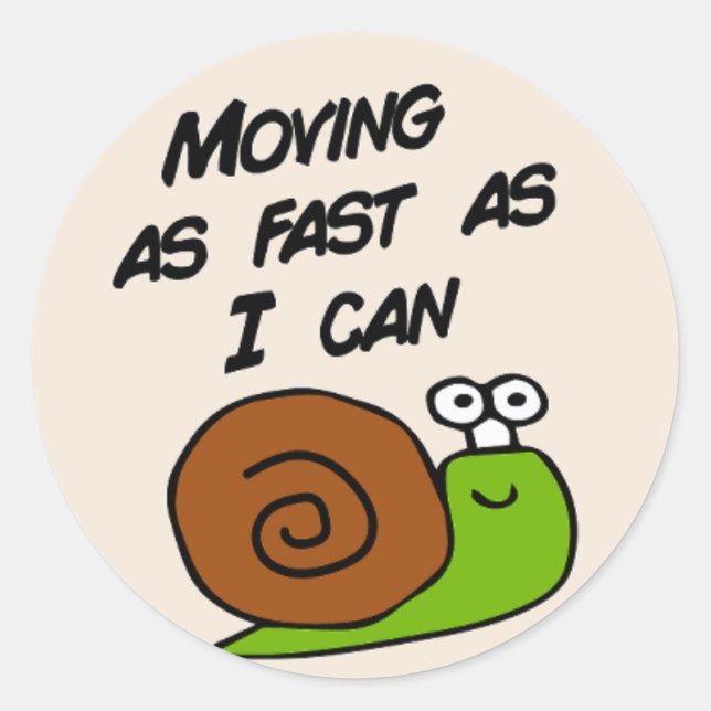 Funy bumper Slow Car Student Driver Classic Round Sticker (Front)