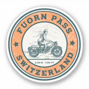 Fuorn Pass-Ofenpass swiss –alps motorcycle tour Sticker