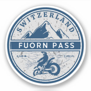 Fuorn Pass-Ofenpass swiss –alps motorcycle tour Sticker