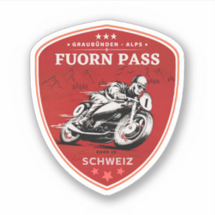 Fuorn Pass-Ofenpass swiss –alps motorcycle tour Sticker