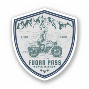 Fuorn Pass-Ofenpass swiss –alps motorcycle tour Sticker