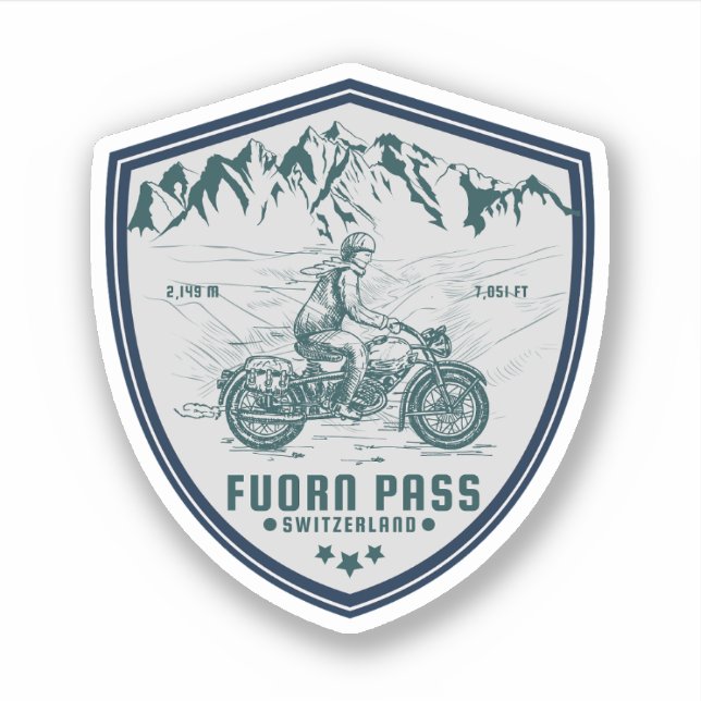  Fuorn Pass-Ofenpass swiss –alps motorcycle tour Sticker (Front)