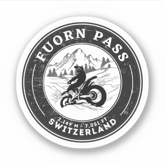  Fuorn Pass-Ofenpass swiss –alps motorcycle tour Sticker (Front)