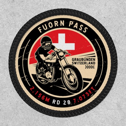 Fuorn Pass  Switzerland  Motorcycle Patch