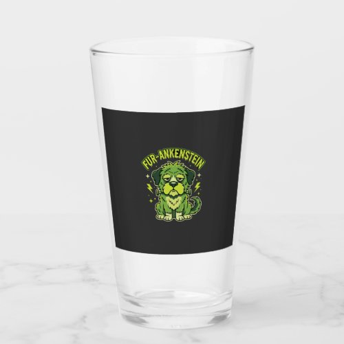 Fur-Ankenstein Funny Frankenstein Dog Halloween Glass