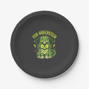 Fur-Ankenstein Funny Frankenstein Dog Halloween Paper Plates