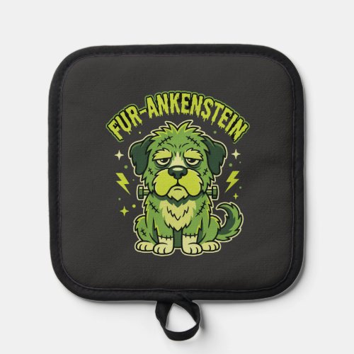 Fur-Ankenstein Funny Frankenstein Dog Halloween Pot Holder