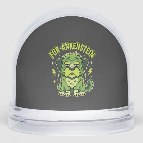Fur-Ankenstein Funny Frankenstein Dog Halloween Snow Globe