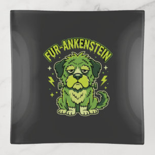 Fur-Ankenstein Funny Frankenstein Dog Halloween Trinket Tray
